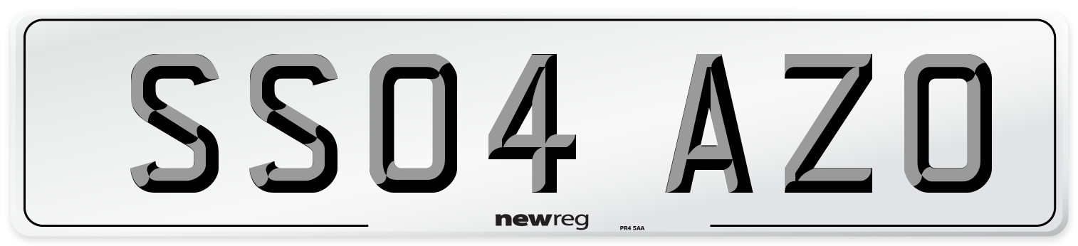 SS04 AZO Number Plate from New Reg